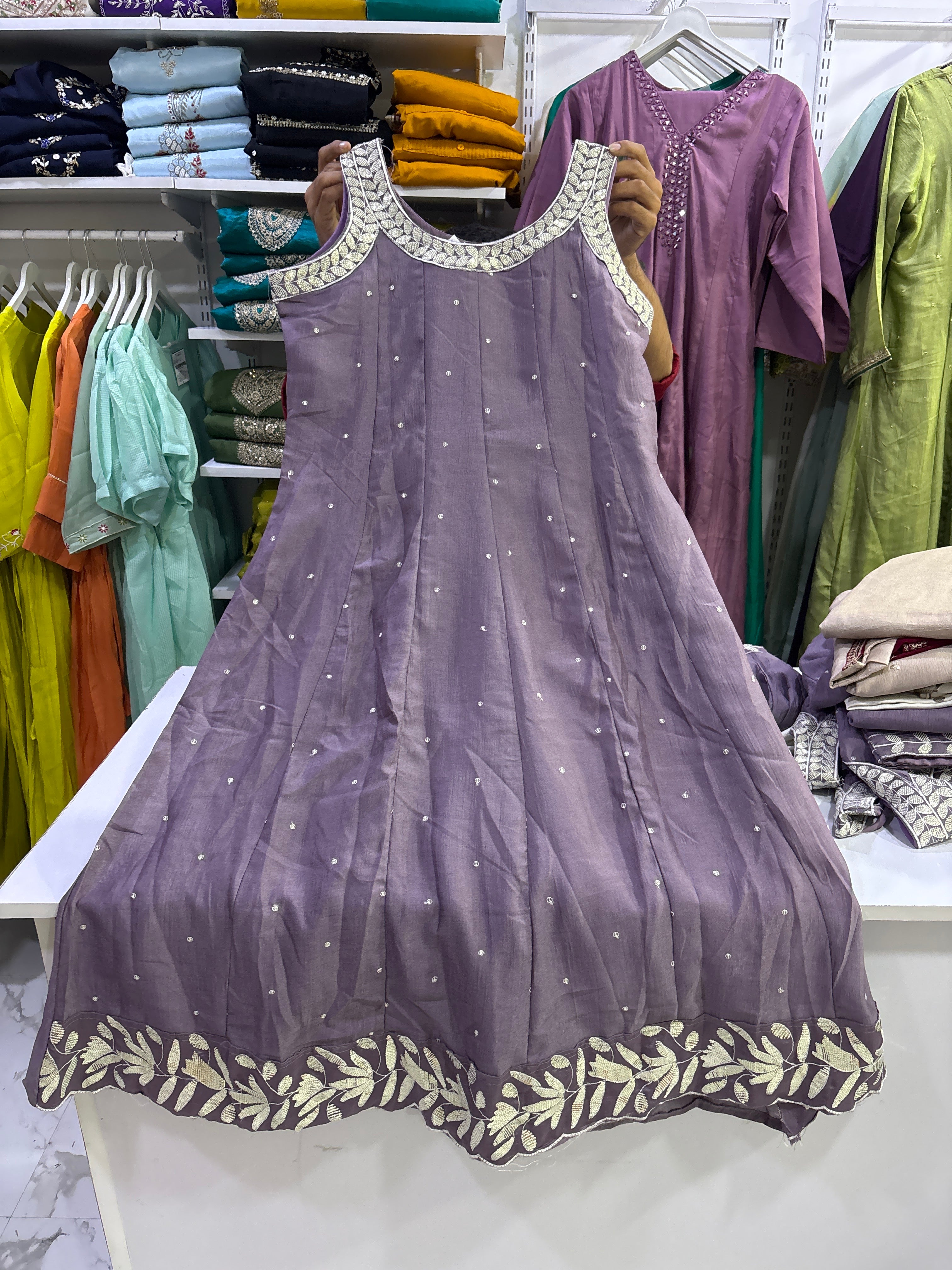 Anarkali kurta set half sleeves