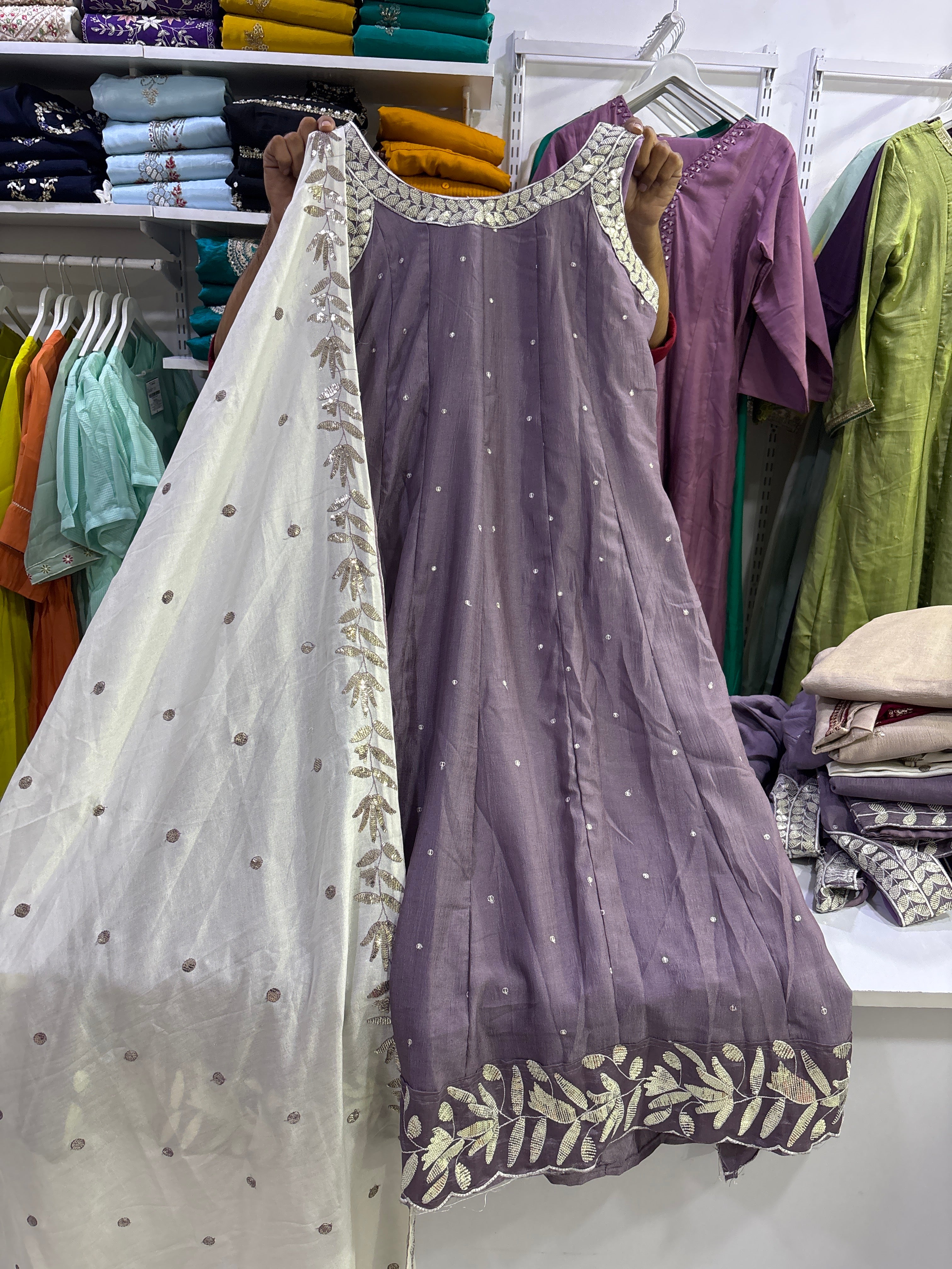 Anarkali kurta set half sleeves