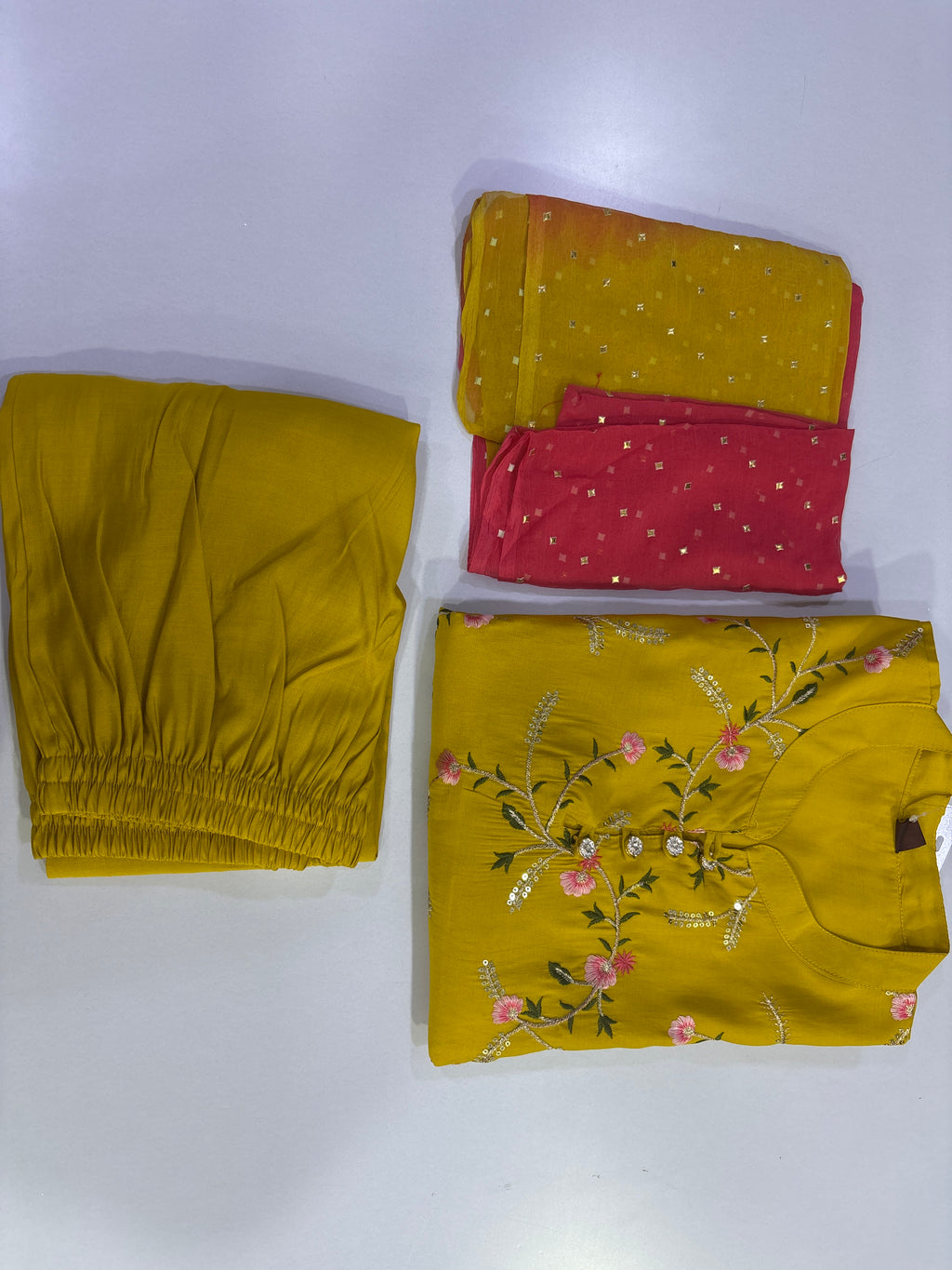 Unstitched half sleeves plus size kurta set jc0185